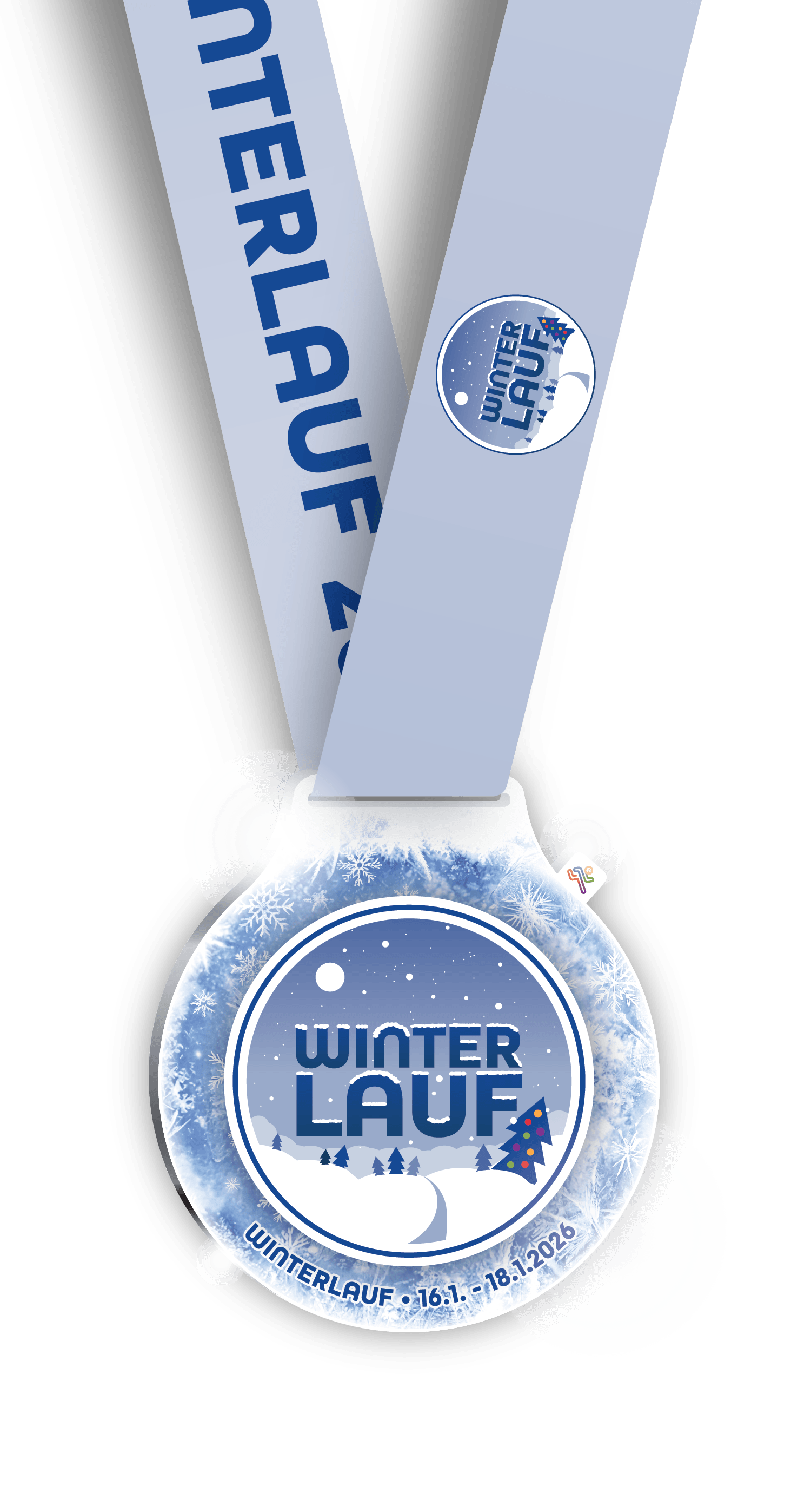 Die Medaille zum Winterlauf 2026