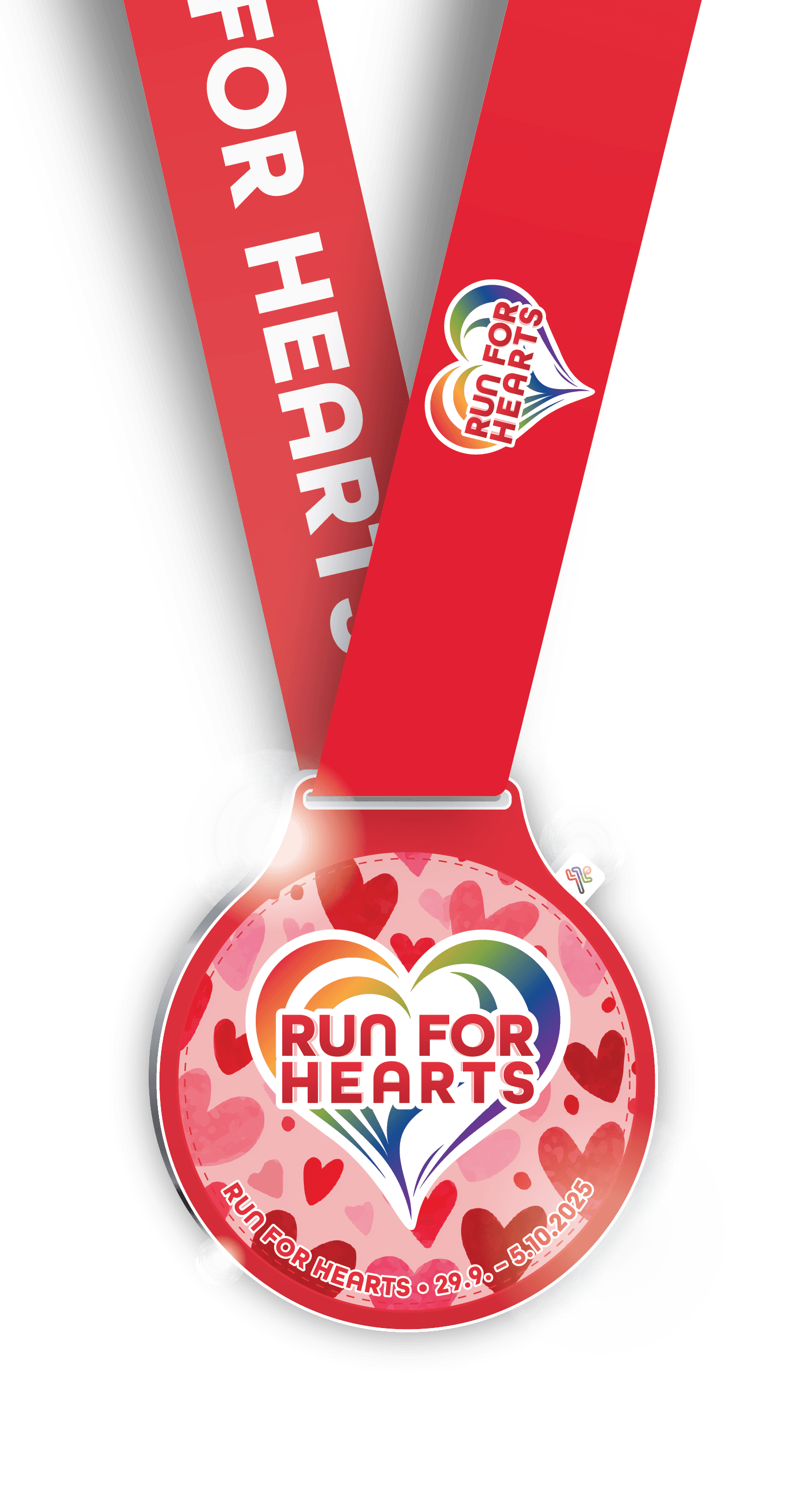 Die Medaille zum Run For Hearts 2025