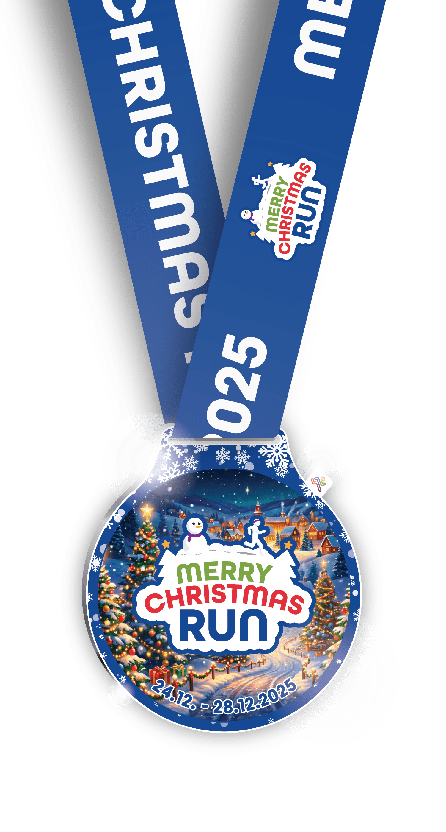 Die Medaille zum Merry Christmas Run 2025