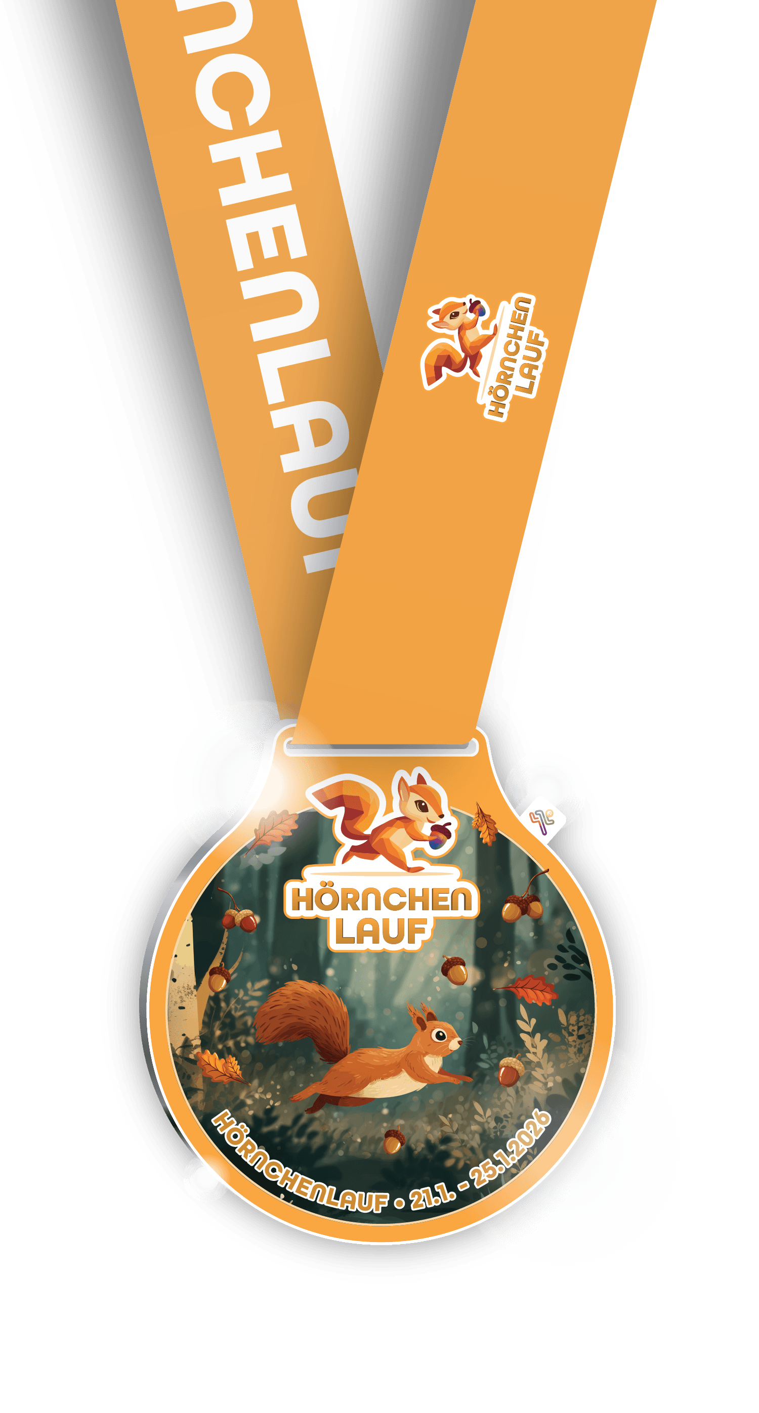 Die Medaille zum Hörnchenlauf 2026