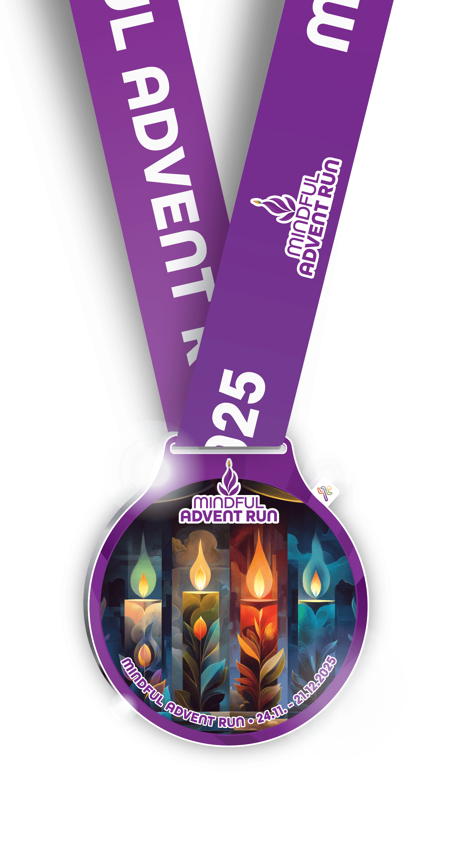 Die Medaille zum Mindful Advent Run 2025