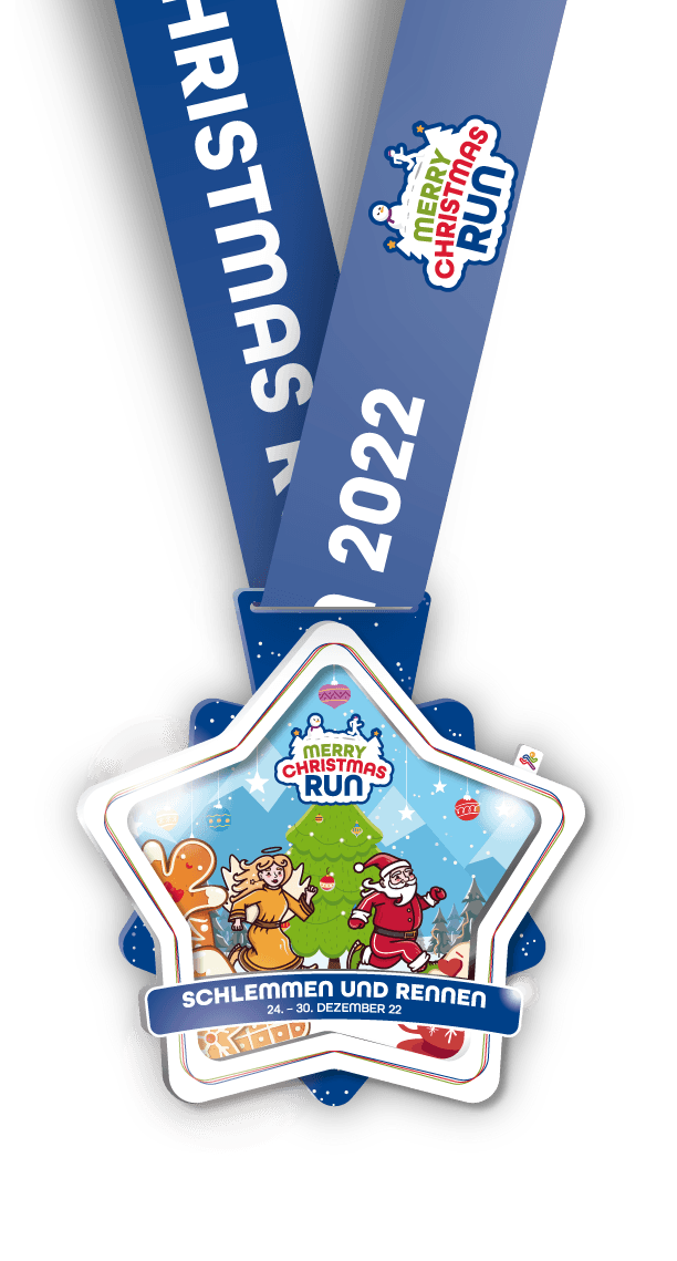 Die Medaille zum Merry Christmas Run 2022